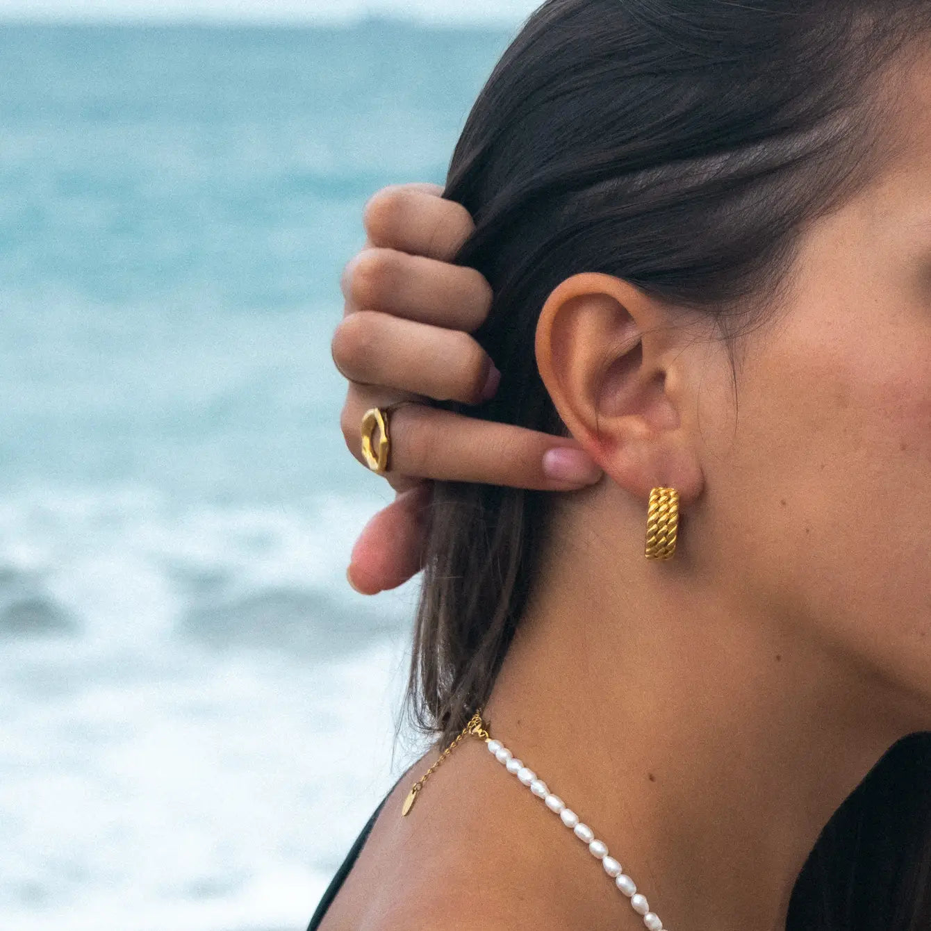 Dockside Hoop Earrings | Swim In Jewelry | Waterproof & Tarnish-Free