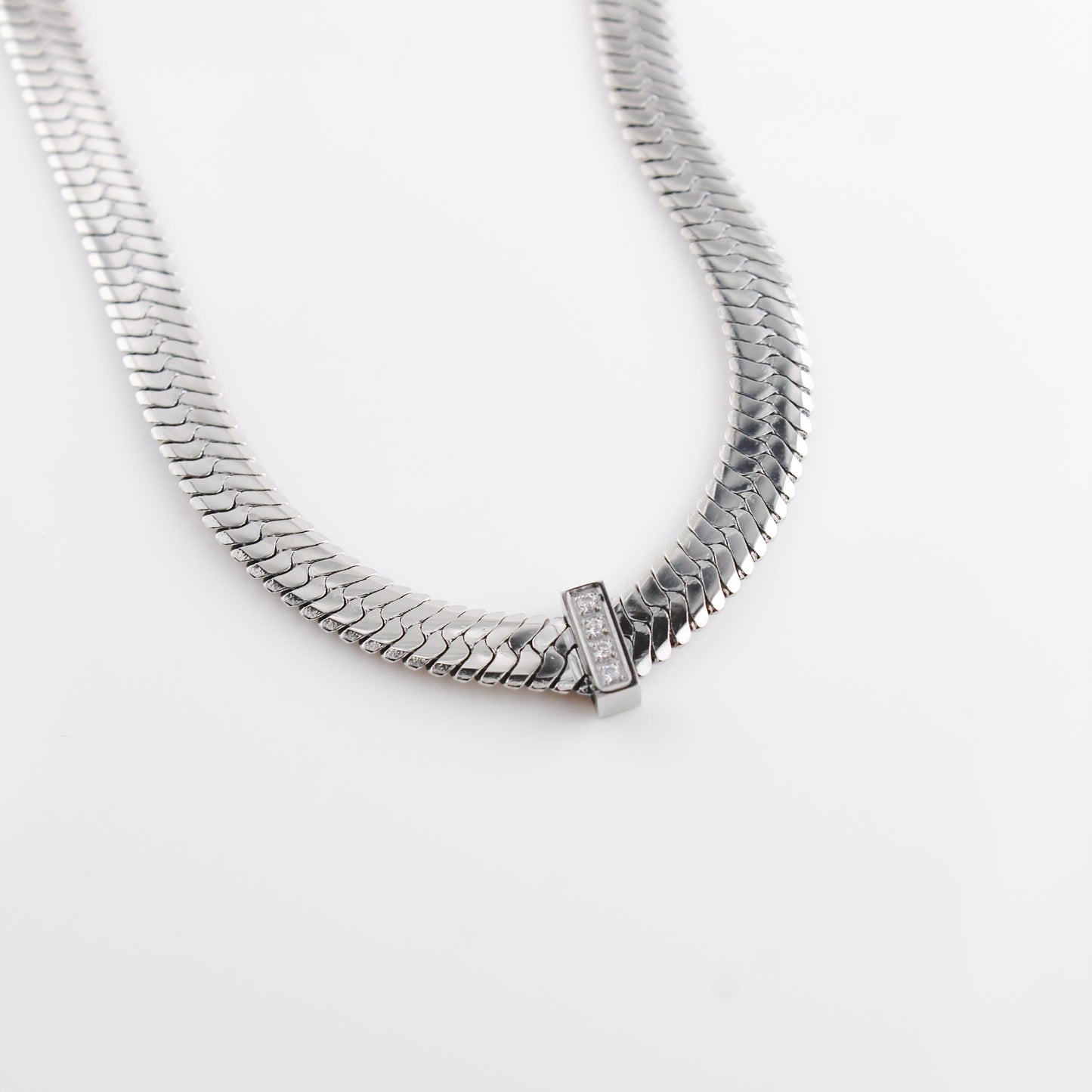 Silver Ritz Herringbone Necklace | Swim In Jewelry