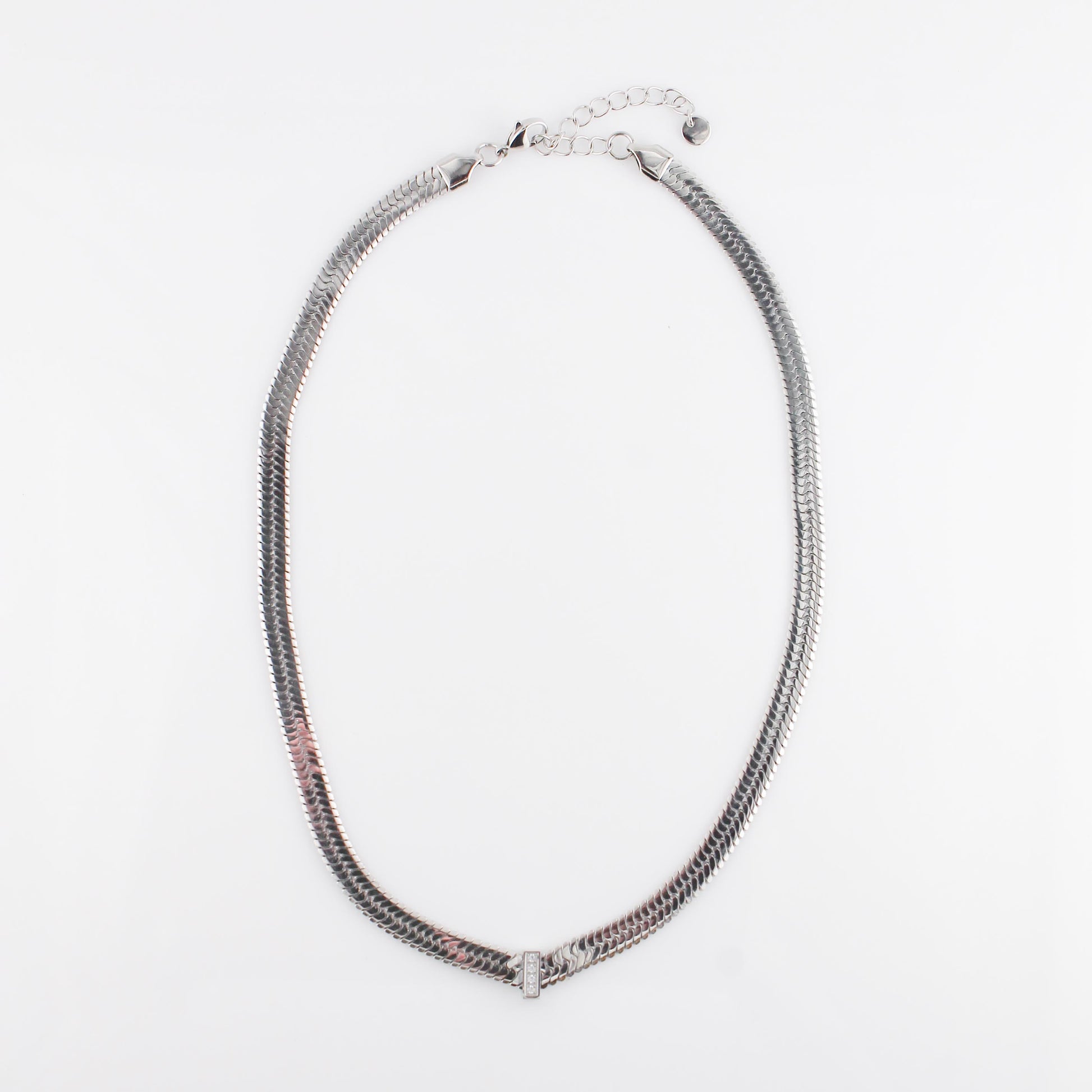Silver Ritz Herringbone Necklace | Swim In Jewelry