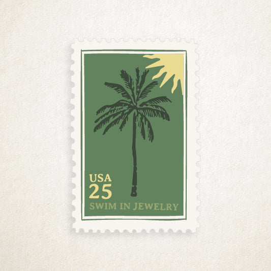 Palm Postage Stamp Vinyl Sticker