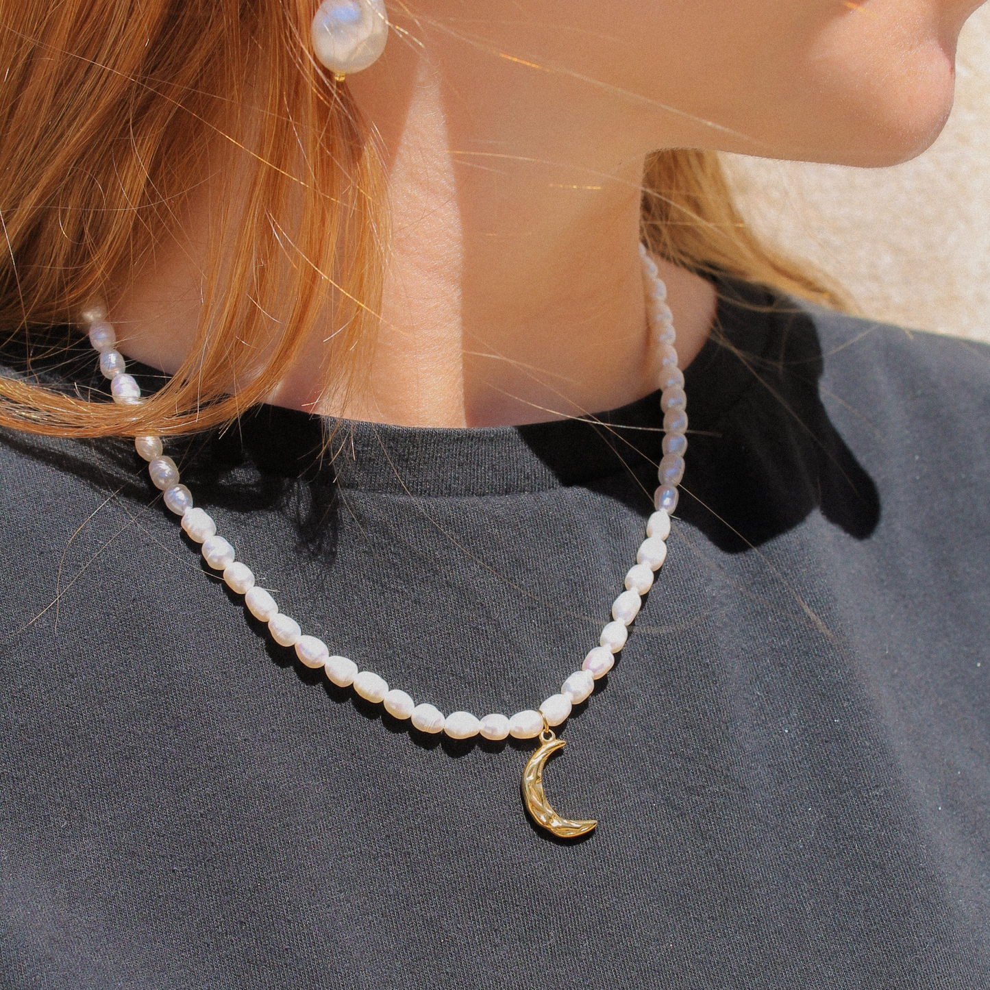 Crescent Pearl Necklace | Swim In Jewelry