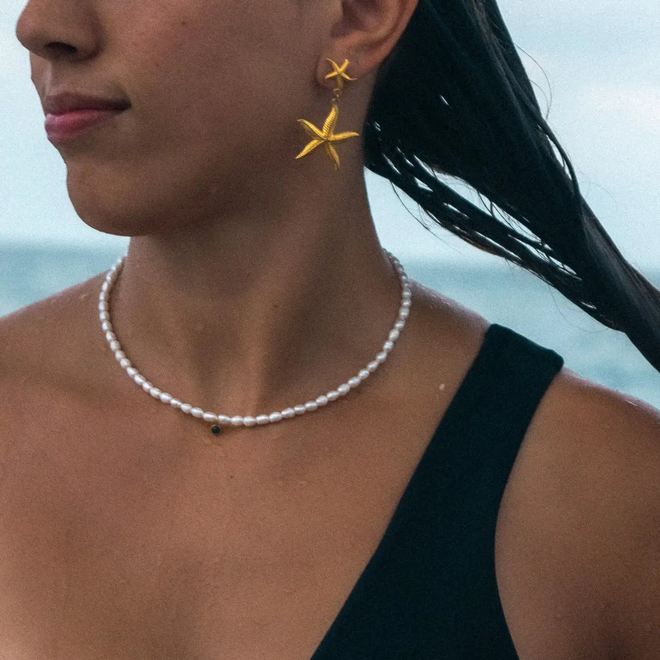 Hidden Gem Pearl Choker Necklace | Swim In Jewelry