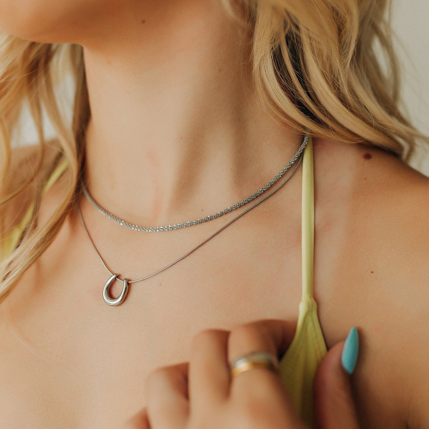 Moonshine Necklace on model | Swim In Jewelry