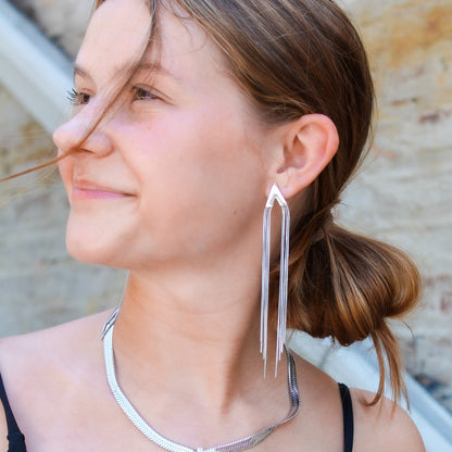 Stagecoach Silver Tassel Earrings | Swim In Jewelry