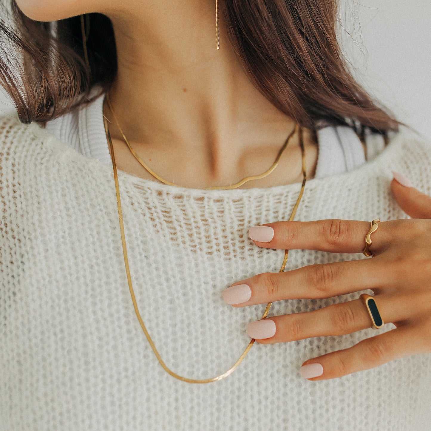 Late Checkout Herringbone Necklace