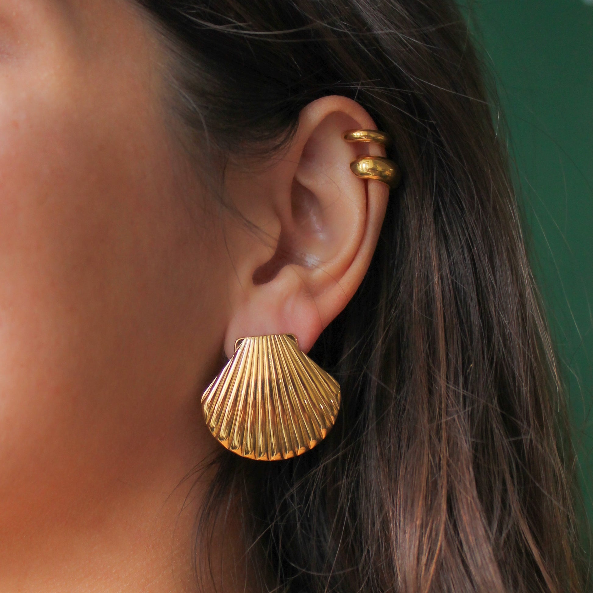 Private Island Earrings in waterproof gold | Swim In Jewelry