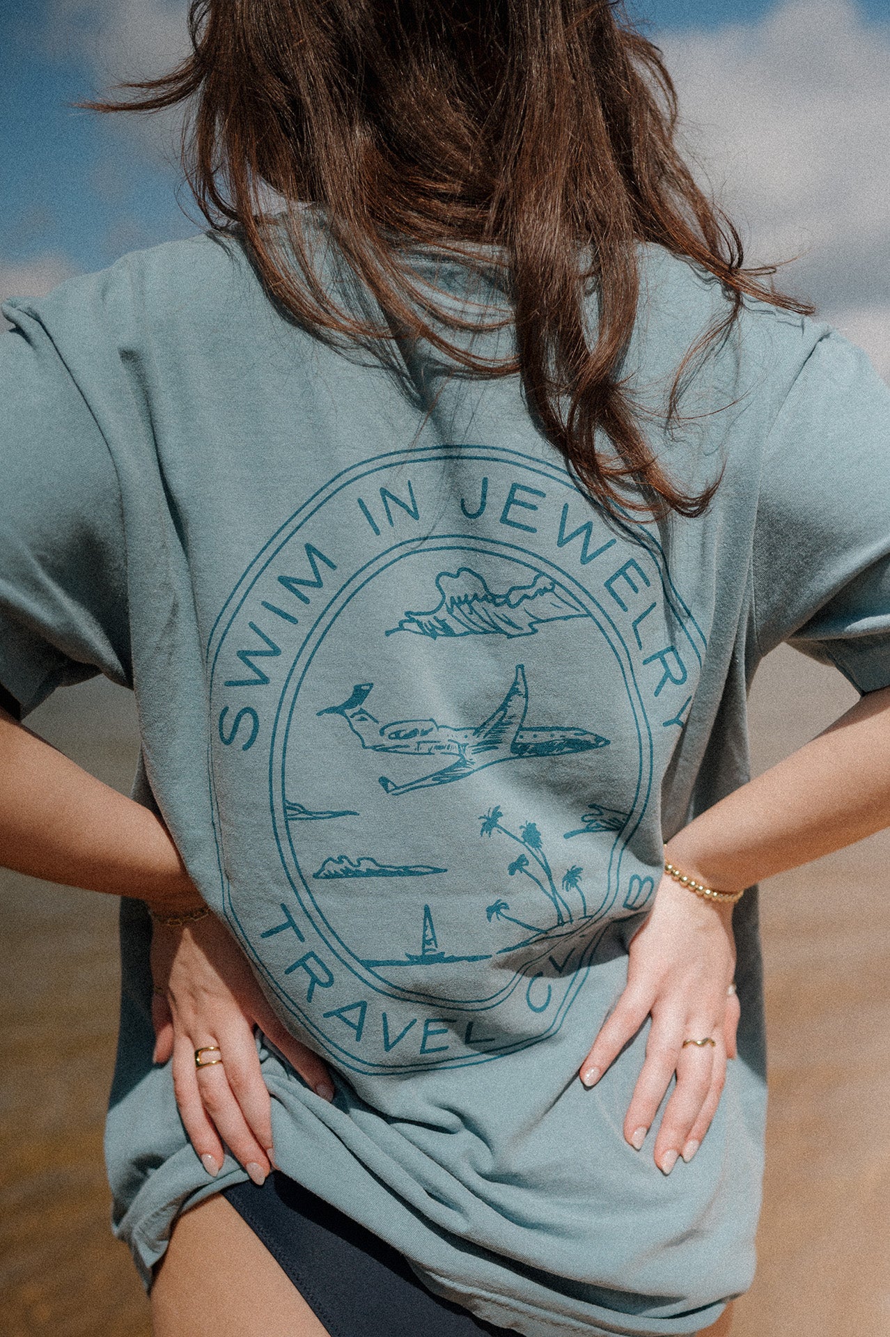 SIJ Travel Club Tee | Ocean Blue | Swim In Jewelry