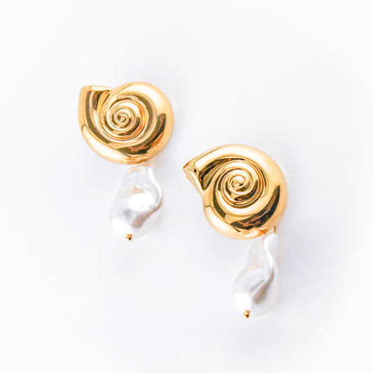 Swirl Pearl Drop Earrings | Swim In Jewelry
