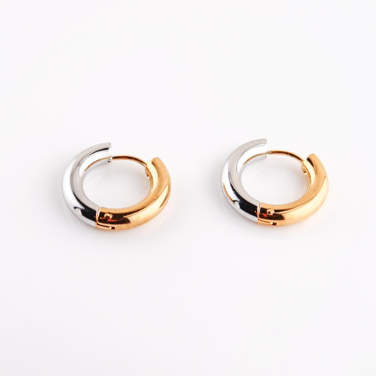 Travel + Leisure Two-Toned Huggie Earrings | Swim In Jewelry