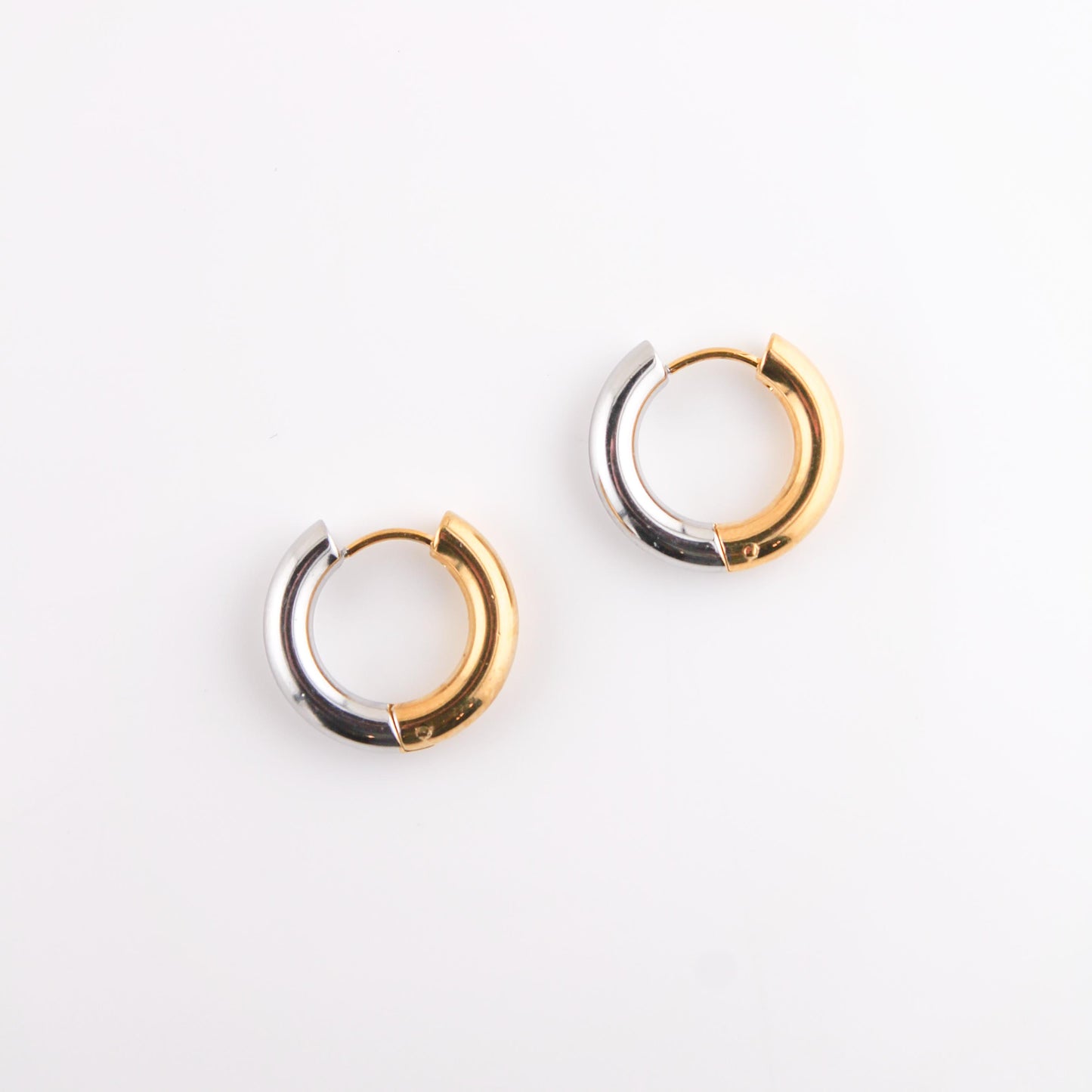 Travel + Leisure Two-Toned Huggie Earrings | Swim In Jewelry